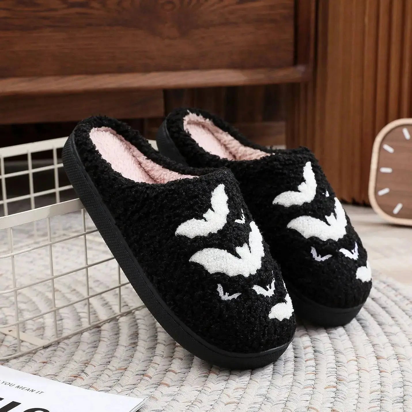 Halloween Red Eyes Slipper Cozy Horror Funny Ghost Flat Indoor House Shoes Spider Web for Women Men Soft Halloween Gifts - Life and Lines