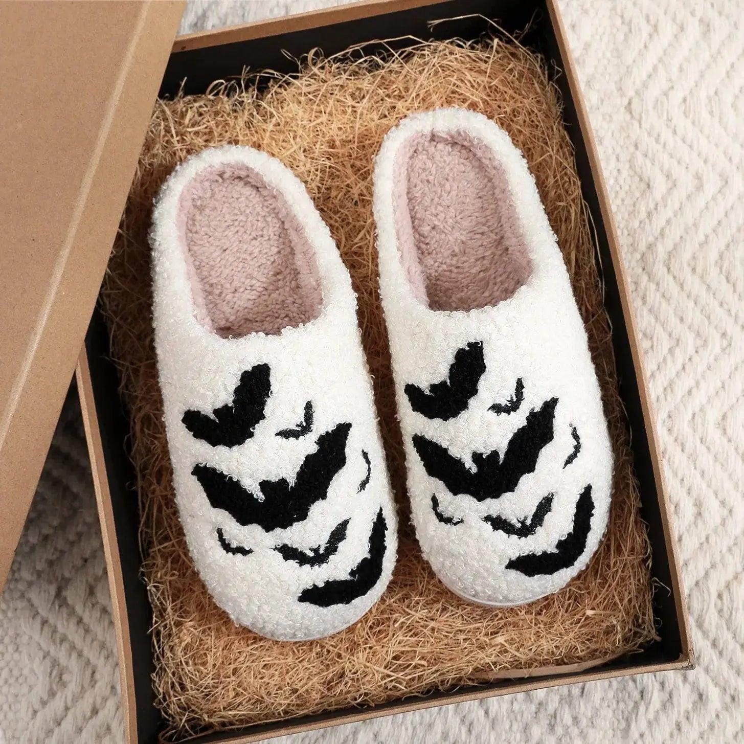 Halloween Red Eyes Slipper Cozy Horror Funny Ghost Flat Indoor House Shoes Spider Web for Women Men Soft Halloween Gifts - Life and Lines