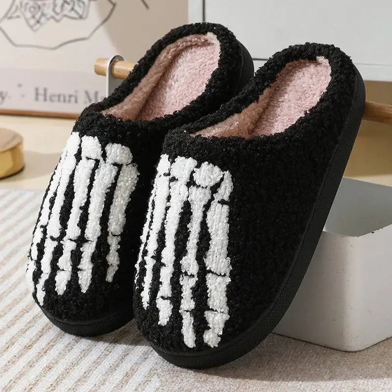 Halloween Red Eyes Slipper Cozy Horror Funny Ghost Flat Indoor House Shoes Spider Web for Women Men Soft Halloween Gifts - Life and Lines