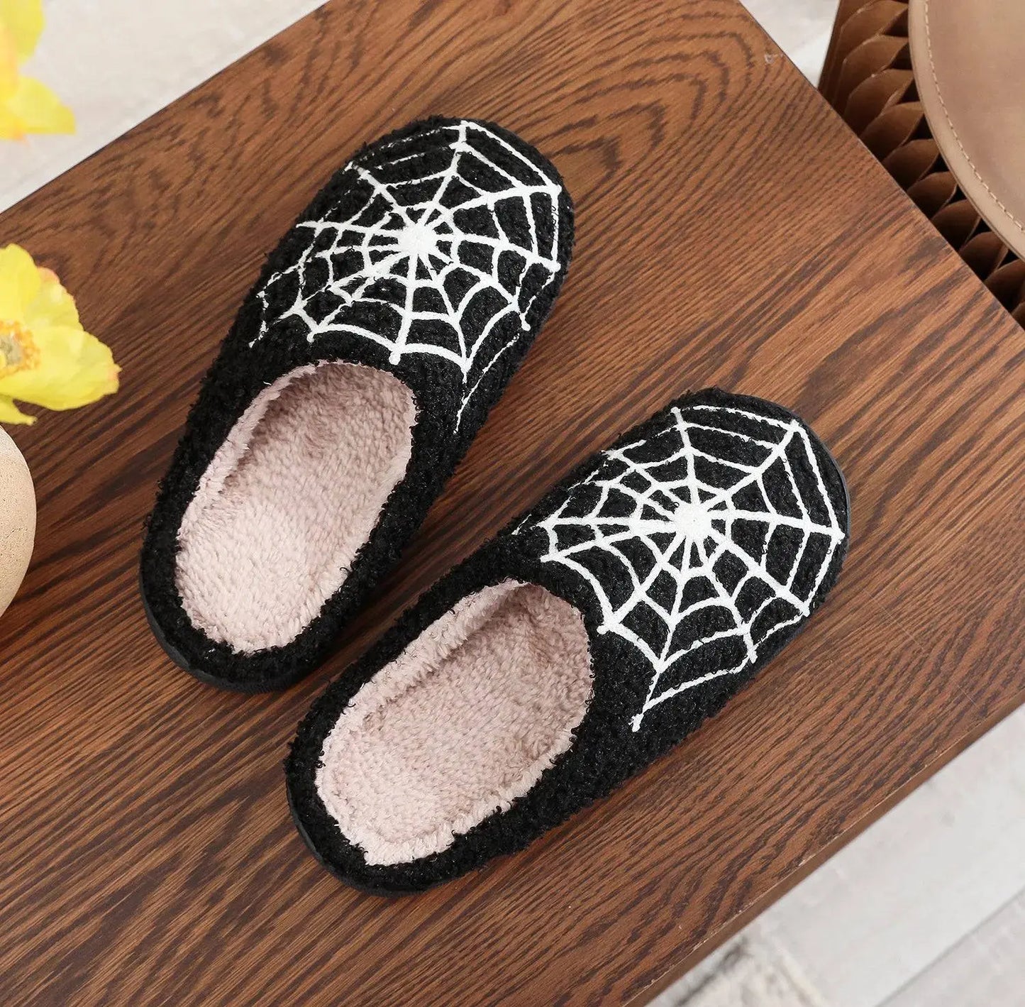 Halloween Red Eyes Slipper Cozy Horror Funny Ghost Flat Indoor House Shoes Spider Web for Women Men Soft Halloween Gifts - Life and Lines