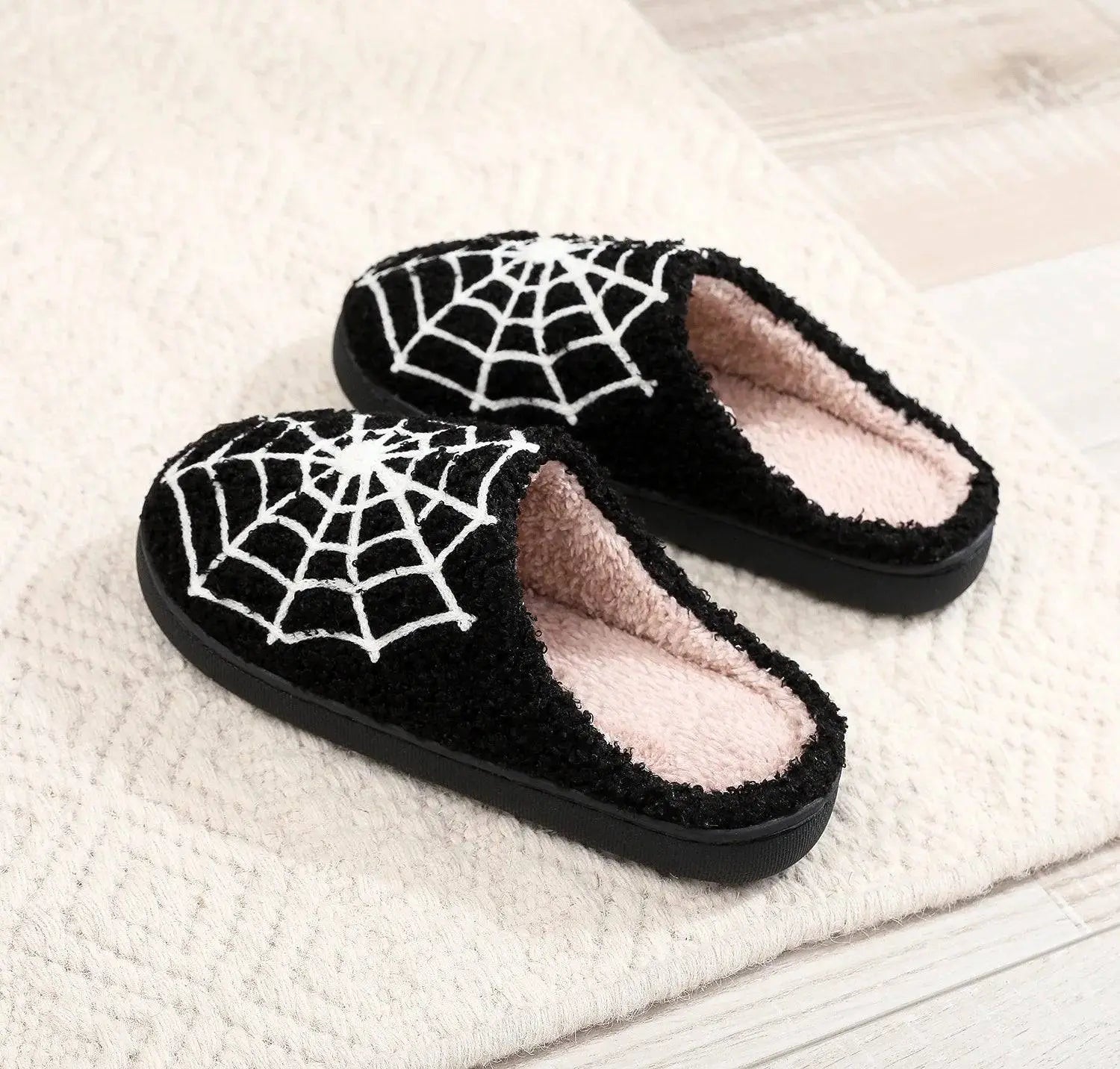 Halloween Red Eyes Slipper Cozy Horror Funny Ghost Flat Indoor House Shoes Spider Web for Women Men Soft Halloween Gifts - Life and Lines