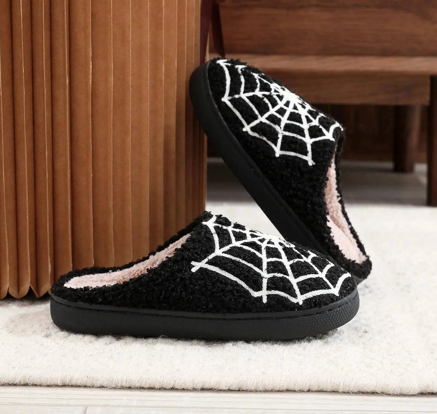 Halloween Red Eyes Slipper Cozy Horror Funny Ghost Flat Indoor House Shoes Spider Web for Women Men Soft Halloween Gifts - Life and Lines