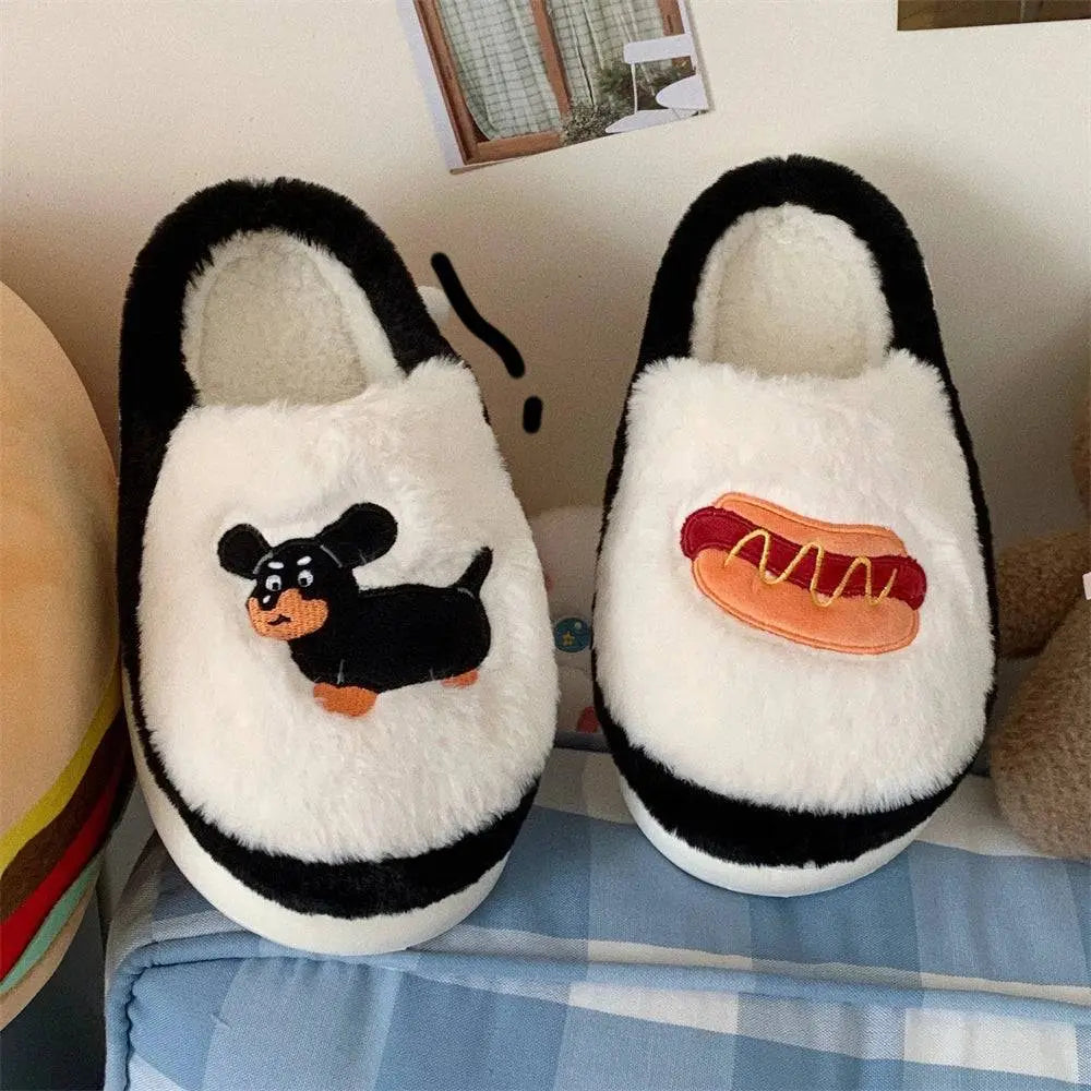 Halloween Pumpkin Cotton Slippers Winter Couple Home Slippers Man Women Indoor Household Slipper Anti Slip Cute Ghost Fury Shoes - Life and Lines