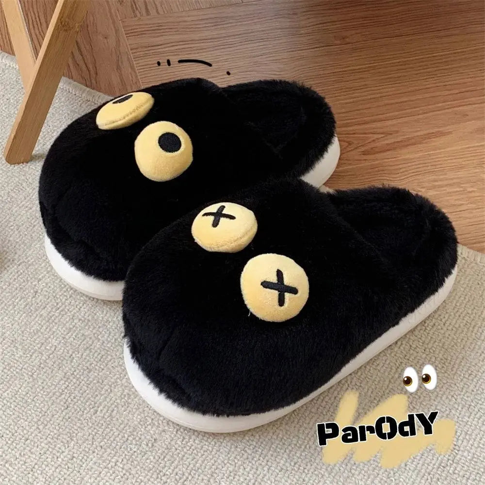 Halloween Pumpkin Cotton Slippers Winter Couple Home Slippers Man Women Indoor Household Slipper Anti Slip Cute Ghost Fury Shoes - Life and Lines